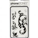 Black Flourish Phone Stones Stickers