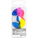 Numeral 3 Tie Dye Birthday Pick Candle
