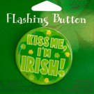 Kiss Me I'm Irish Flashing Party Button