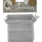 Silver Organza Bags with Ribbon Ties