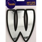 Letter W Peel & Stick Mirror Wall Decor