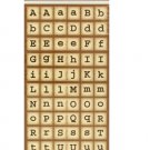 Brown Square Alphabet Stickers