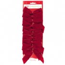 Small Red Velvet Holiday Bow Decoration Set