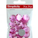 simplicity 24 pack pink circle gems