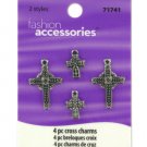 Cross charms, pack of 4