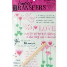 love valentine words/images rub on transfer sheet