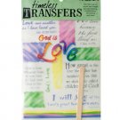 god loves words/images rub on transfer sheet
