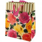 Gold Stripes & Roses Gift Bag