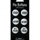 White Cheer Pin Buttons