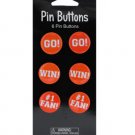 Orange Cheer Pin Buttons