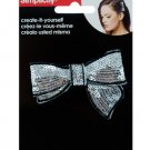 Silver Sequin Bow with Black Trim Headband Accent