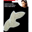 White & Silver Beaded Leaves Headband Accent