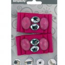 Hot Pink Ribbon with Gems Headband Accent Set