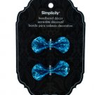 simplicity 2 piece turquoise sequin bows headband accent