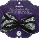 simplicity black/silver sequin bow headband accent