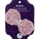 simplicity pink ruffle flower slide on headband accent