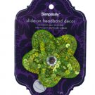 simplicity lime green sequin flower slide on headband accent