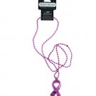33 inch pink ribbon favor necklace