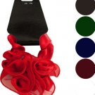 Satiny Chiffon Scrunchi with Double Twisted Ruffle Accent