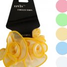 Pastel Hair Twister with Ruffle Flower Accents