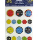 School Subjects Dimensional Pop-up Stickers