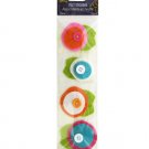 Flowers Layered Felt Stickers with Button Accents