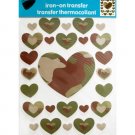Iron-On Camouflage Hearts Transfers