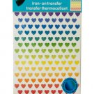 Iron-On Foil Rainbow Hearts Transfers Set