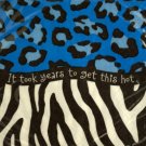 Blue Animal Print Birthday Beverage Napkins