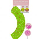 Girl's Ocean Preppy Cupcake Wraps & Toppers
