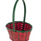 Mini Red & Green Wicker Holiday Basket