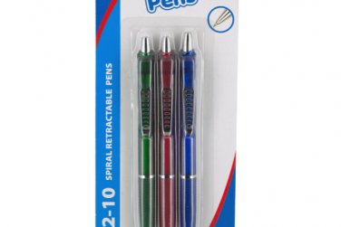 Black Retractable Ball Point Pens Set
