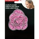 Pink & Silver Zipper Rosette Headband Accent