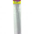 Thin chenille craft stems, white, pack of 25