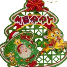 Glitter Santa & Reindeer Hanging Decoration