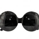Black Oversized Flip-up Round Sunglasses