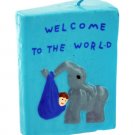 Blue Elephant With Baby Candle