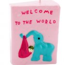 Pink Elephant With Baby Candle