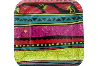 8 pk 7 1/8 in caliente stripe plates
