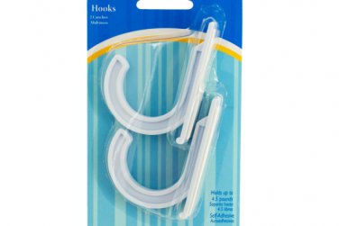 Multi-Use White Plastic Self-Adhesive Hooks