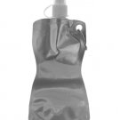 Reusable Silver Water Pouch with Carabiner Clip
