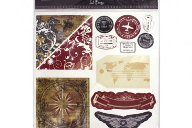Scrapbooking accents, world traveler