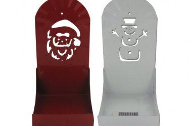 Christmas tin votive candle holder