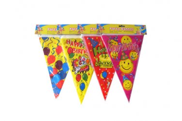 Bright birthday banner, four designs
