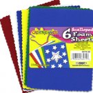 Scalloped foam sheets in assorted colors, pack of 6