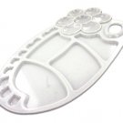 Flower-design painting tray palette, white