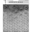 Silver foil rose adhesive seals