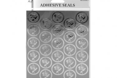 Silver foil rose adhesive seals