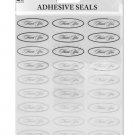 Silver thank you seals with clear adhesive back
