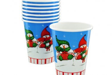 8ct 9oz snowman cups